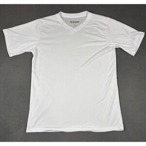 TKO V-Neck T-Shirt Mens Large White Performance Activewear Short Sleeve